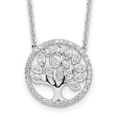 14k White Gold 1/3 carat Lab Grown Diamond VS/SI+ G+ Complete 18 inch Tree of Life Necklace